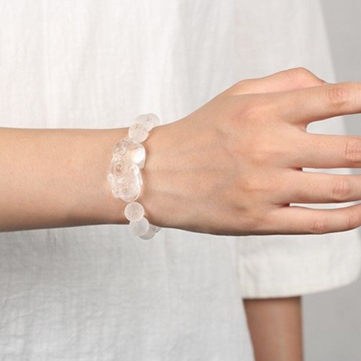 Himalayan White Crystal Pixiu Bracelet - Inner Manifestation