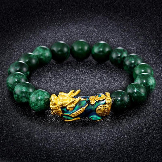 Golden Pixiu Green Beads Wealth Bracelet - Inner Manifestation