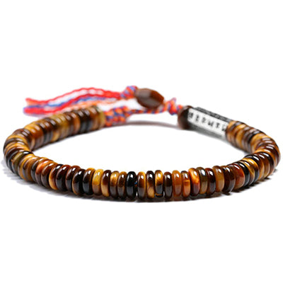 Tibetan Buddhist OM Tiger Eye Beads Bracelet - Inner Manifestation