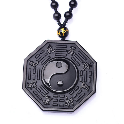 Obsidian Yin And Yang Pendant - Buddha Prayers Shop