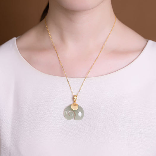 Natural Jade Elephant Necklace - Inner Manifestation