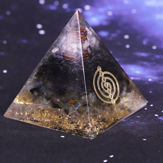 Labradorite Repel Evil Spirits Orgonite Pyramid - Buddha Prayers Shop