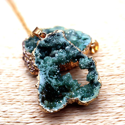 Blue Crystal Geode Necklace - Inner Manifestation