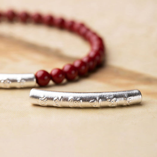 Natural Red Cinnabar Mantra Bracelet - Inner Manifestation