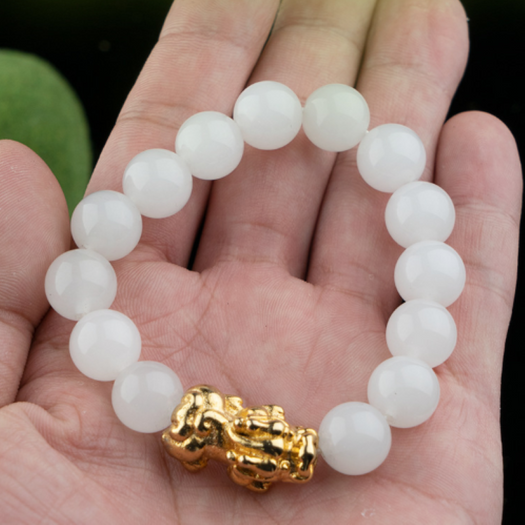White Jade Pixiu Wealth Bracelet - Inner Manifestation