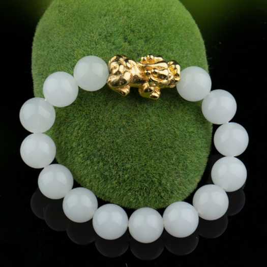 White Jade Pixiu Wealth Bracelet - Inner Manifestation