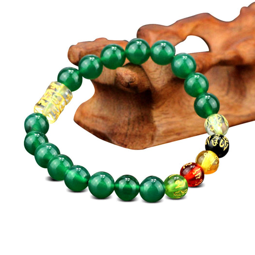Bracelet - Wealth Carnelian Stones With Tibetan Om Mani Padme Hum Mantra Chakra Bracelet