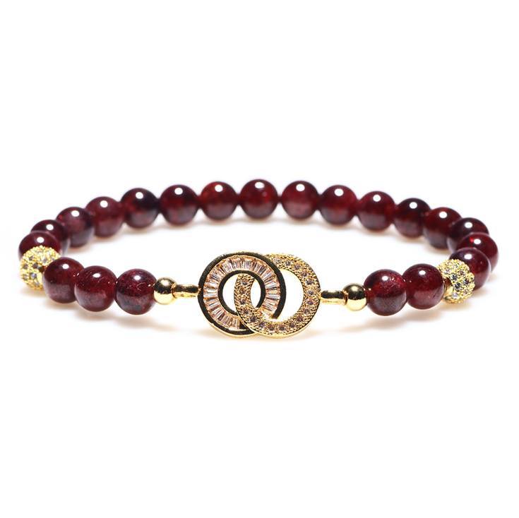 Natural Garnet Charm Bracelet - Limited Edition - Buddha Prayers Shop