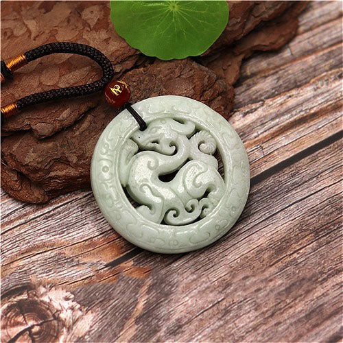 Natural Jade Dragon Hollow Necklace - Inner Manifestation