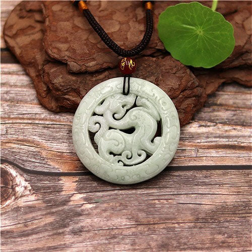 Natural Jade Dragon Hollow Necklace - Inner Manifestation